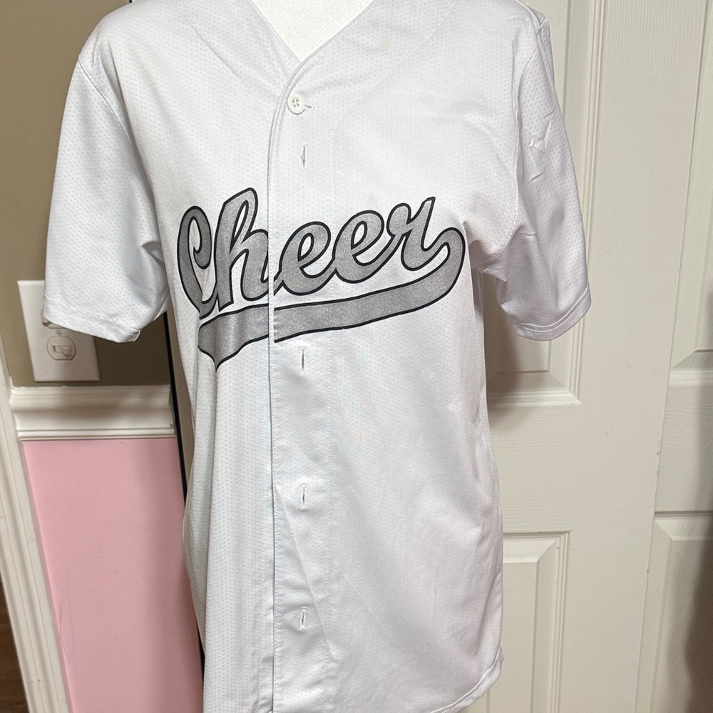 White Cheer Jersey Shirt Juniors